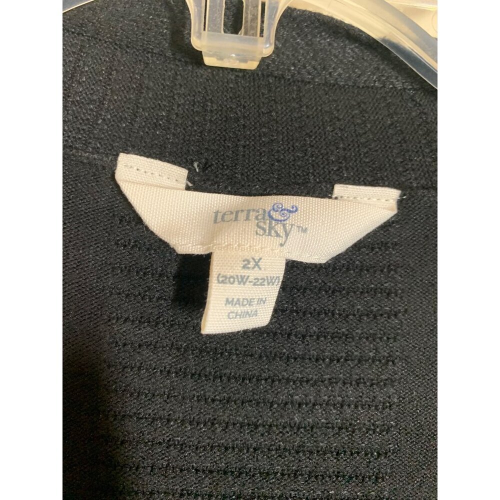 Terra & Sky Open Cardigan Sweater Black Business Casual Plus Size 2X (20W/22W) - Picture 4 of 6